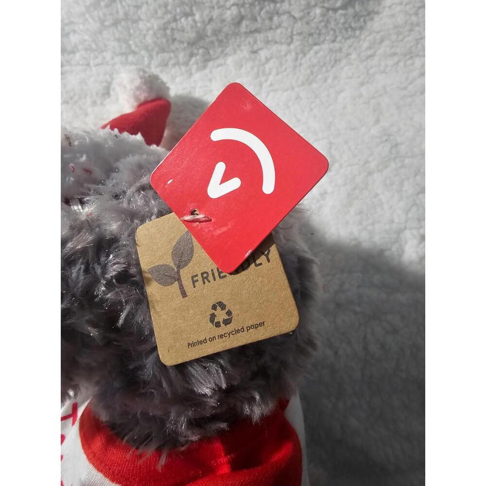 New Aurora Hippo Hippopotamus Plush Tonies Christmas Gray Bean Bag Hat & Top 9" - Picture 12 of 12